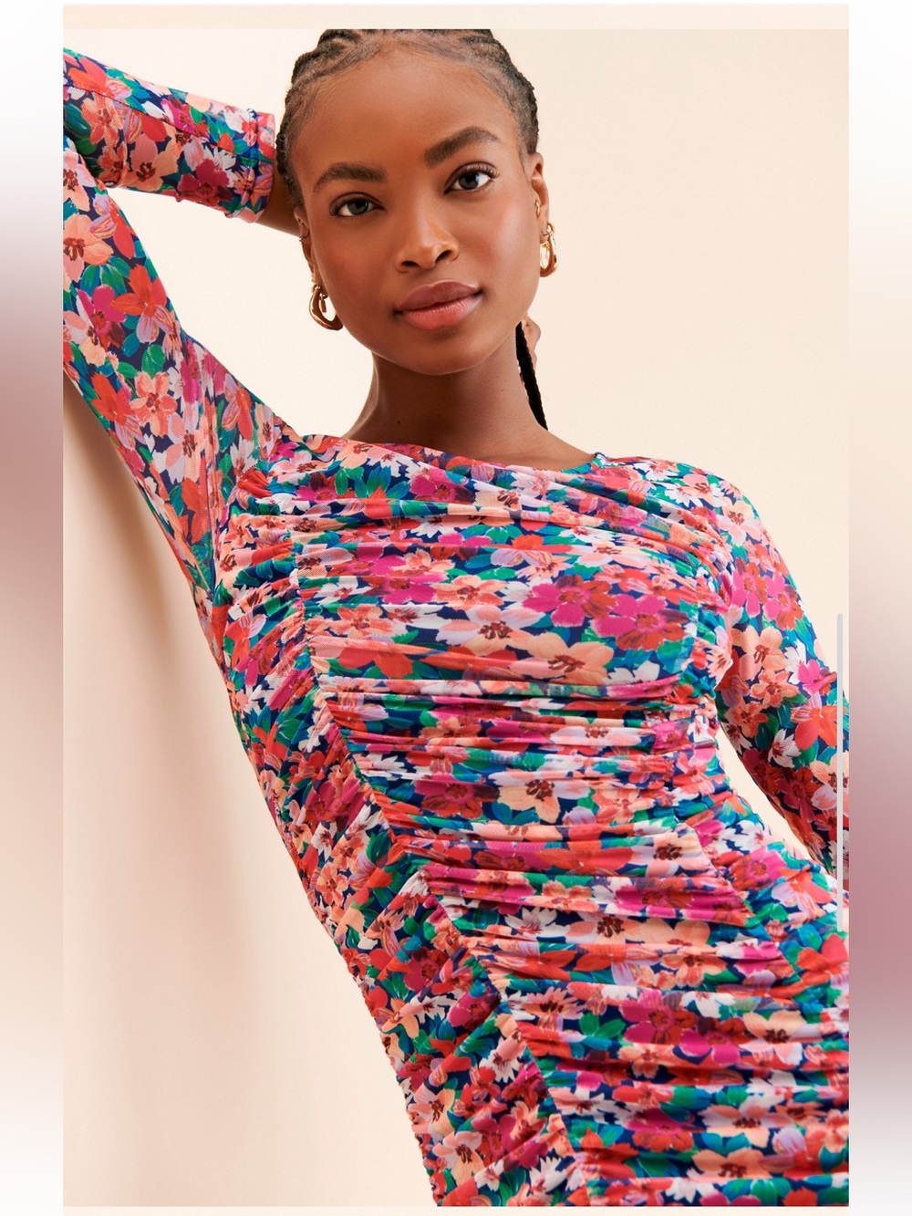 Charlie Holiday Valentina Ruched Long-Sleeve Maxi Dress - Picture 3 of 8